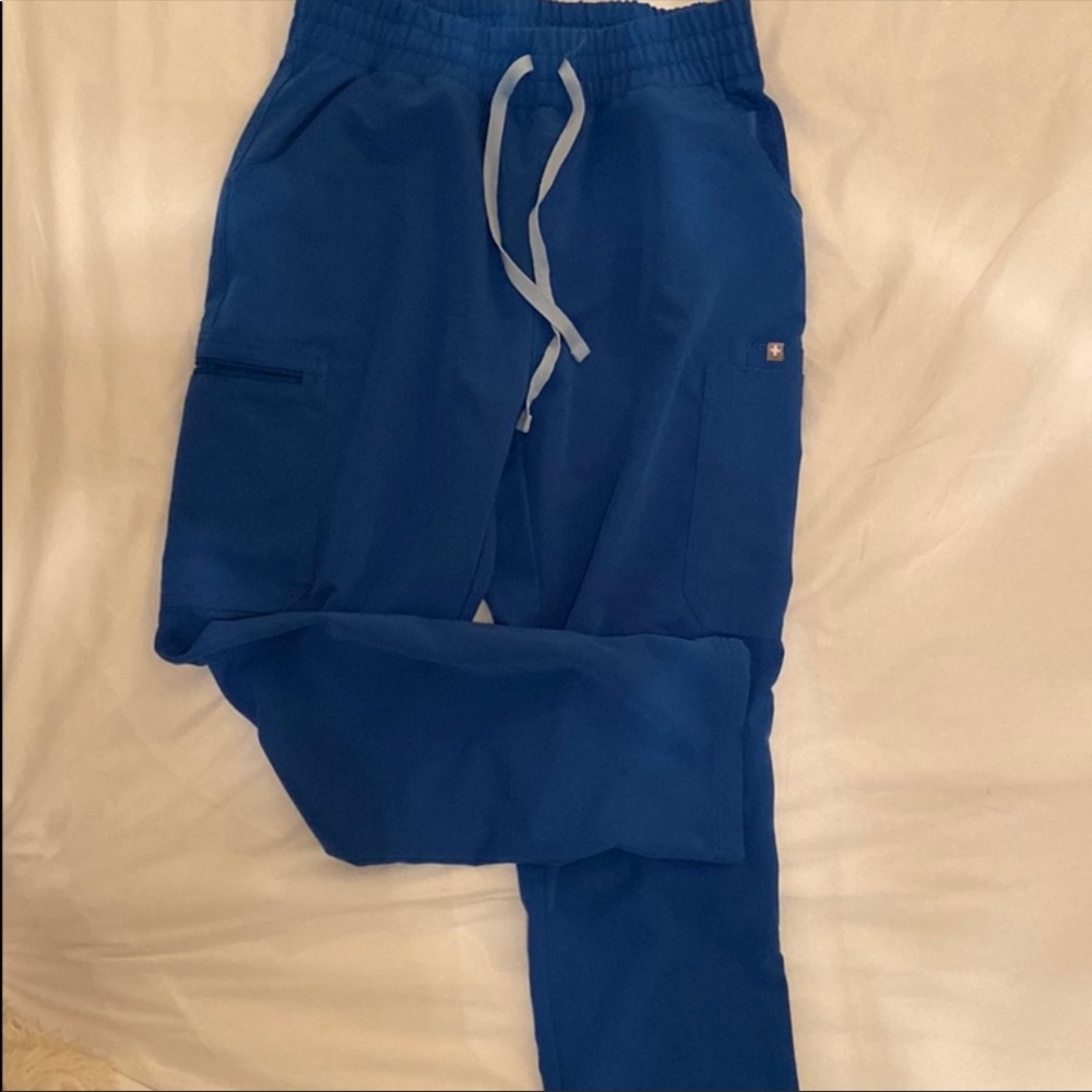 Figs Royal Blue High Waisted M/P Scrub Pants